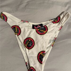Forever 21 White Bikini Bottom with Graphic Design